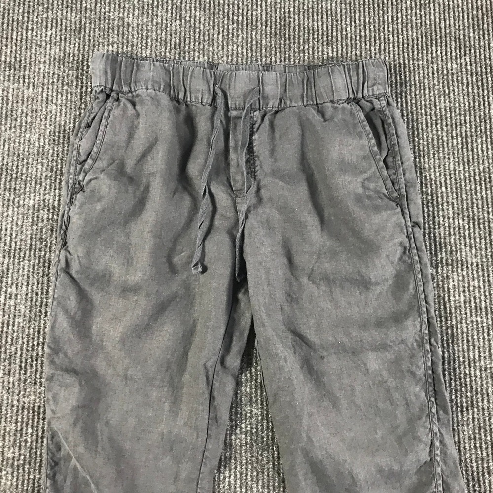 Caslon Black Linen Blend Drawstring Tulip Hem Jogger Pants Womens Medium - Picture 2 of 9